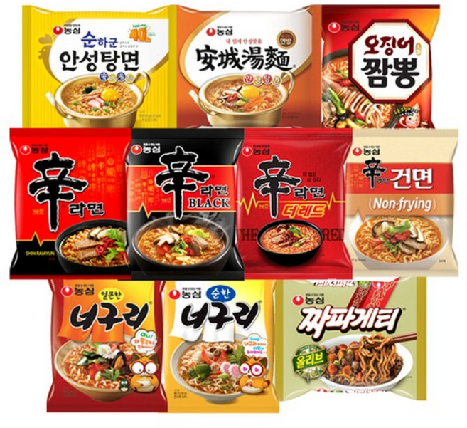 [라이브기획팩]신상 순하군 안성탕면 5입 외 골라담기, 순하군안성5+안성5+순한너구리5+짜파게티5