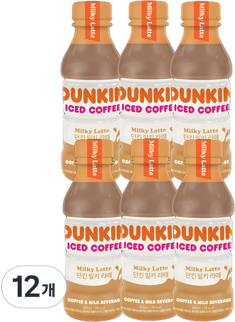 DUNKIN DONUTS 咖啡牛奶拿鐵, 400ml, 12個