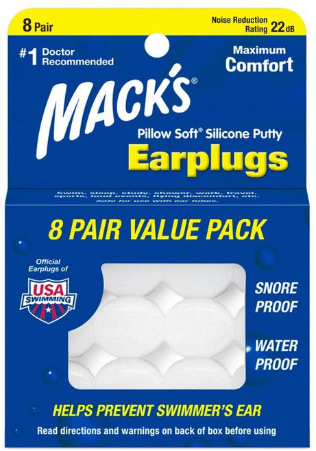 Macks 필로우소프트 수면 귀마개 흰색, 1개, 8쌍