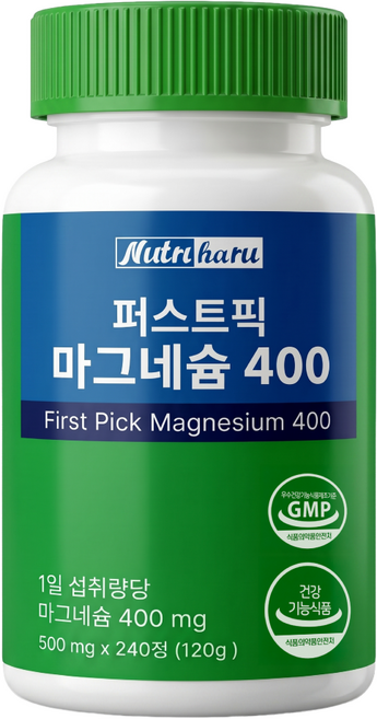 7위 - 뉴트리하루 퍼스트픽 데일리 마그네슘 400 영양제 식약청 인증, 1개, 240정