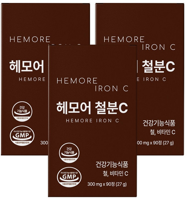 여성 남성 철분제 철분 영양제, 90정, 3박스