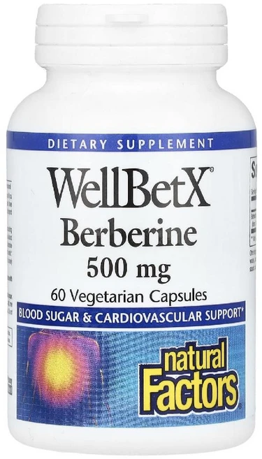 네추럴 팩터스 WellBetX 베르베린 500mg 베지 캡슐 60정, 1개 - 쿠팡