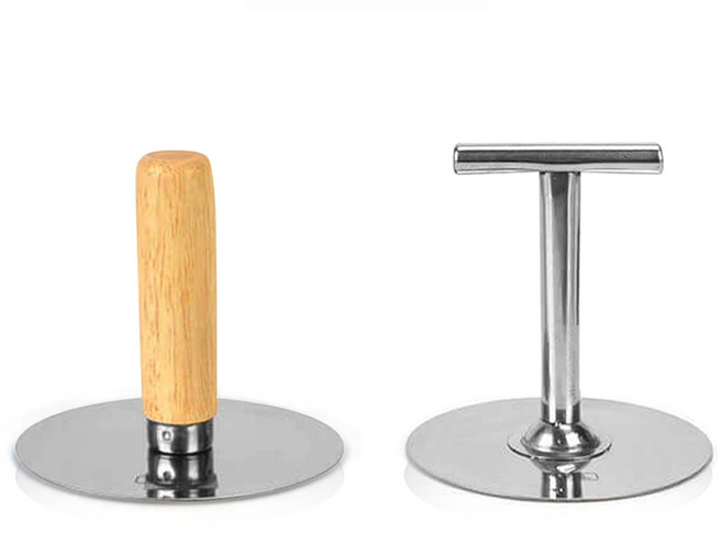 [쿠커스 판다] 호떡 누르개 (우드 스텐 손잡이) 나무 핸들 호떡 누름기 납작만두 누름개 누르기, 손잡이 [나무] 중, 1개