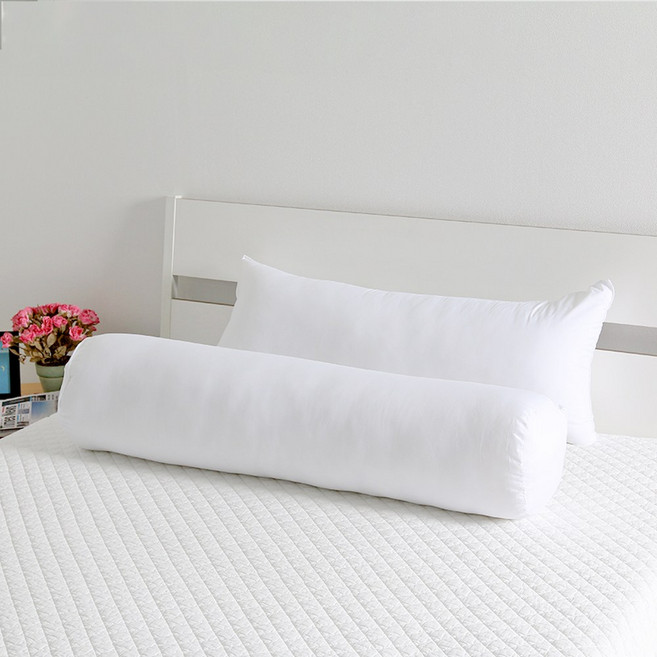 우리앤데코 롱쿠션 솜/사각/원형/바디 필로우/등쿠션/대쿠션/긴베개 긴쿠션, 원형 일반솜, 화이트