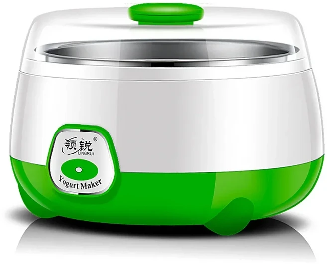 가정용 자동 다기능 전기 미니 요구르트 메이커 220V 쌀 와인 메이커 DIY 요구르트 낫토 발효 기계 1L, 01 Green, 01 EU