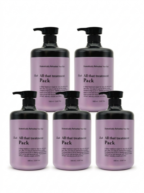 모나리자 zab 자브 올댓 트리트먼트팩 손상케어효과 대용량 미용실, 5개, 1L