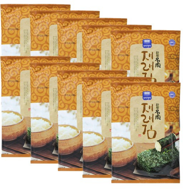 바다명가 청정 완도 명가 지주식 재래김 구이김 7매 X10봉, 10개