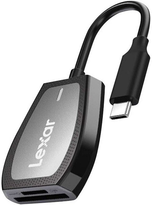 렉사 고속 USB 3.2 C타입 2 인 1 SD카드 리더기, 블랙, LRW470U-RNHNC, 1개