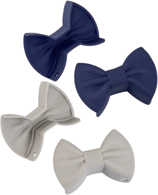 라떼베어 1+1 러블리 리본 주방 실리콘 냄비손잡이, 2세트, 네이비+그레이