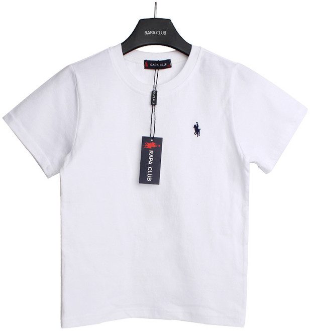 라파클럽 20수 아동 라운드 반팔 무지 어린이 티셔츠
