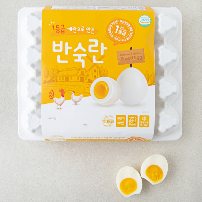 양지뜨레 1등급 계란으로 만든 반숙란 1000g, 1개, 20구