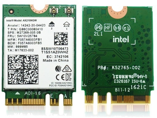 (INTEL) AX210NGW (무선랜카드/M.2/2400Mbps/안테나 별도), 1개