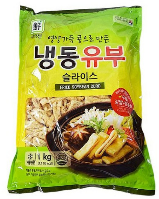 어육류 DS365/대림선 냉동유부 슬라이스 1kg 어묵 어육류 가공식품 간식 식품, 1개, 1
