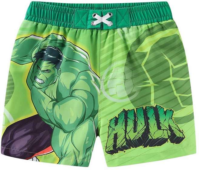 Marvel Hulk 남아용 UPF 50+ 수영 트렁크 반바지 유아 및 큰 아동용 수영복 초록색.