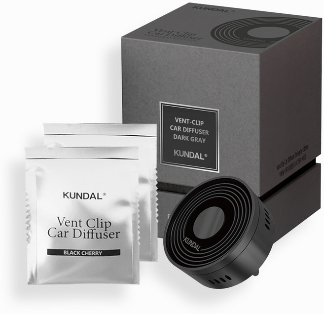 쿤달 클래식 무드 딥퍼퓸 차량용 방향제 클립형 다크그레이 (디바이스 1ea+리필 2ea), 1개