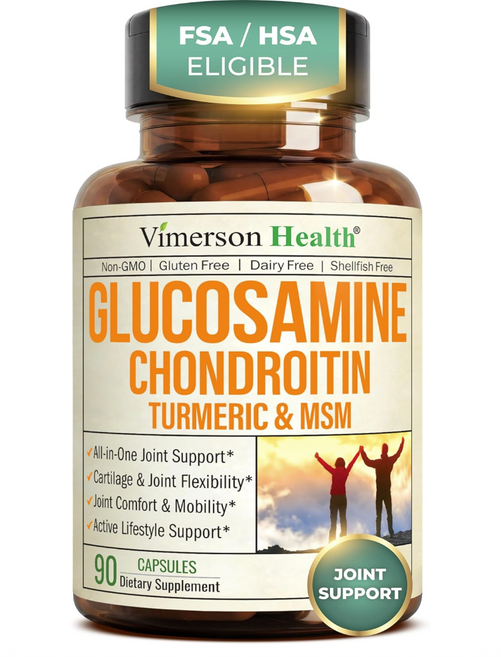 글루코사민 콘드로이틴 MSM - 남녀 공용 관절 지원 보조제 | 글루코사민 황산염 1500 mg 콘드로이틴 MSM 함유 - 연골 관절 건강 및 유연성 지원 - 90캡슐, 3개, 90정