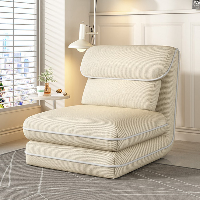 FONOW 접이식 소파 편한 쇼파베드 6단 조절 등받이 인테리어 가구 좌식 의자, 아이보리