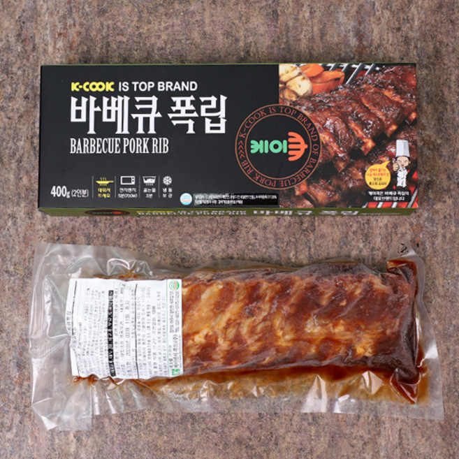 [케이쿡] 숯불구이향 바베큐 폭립, 400g, 3개