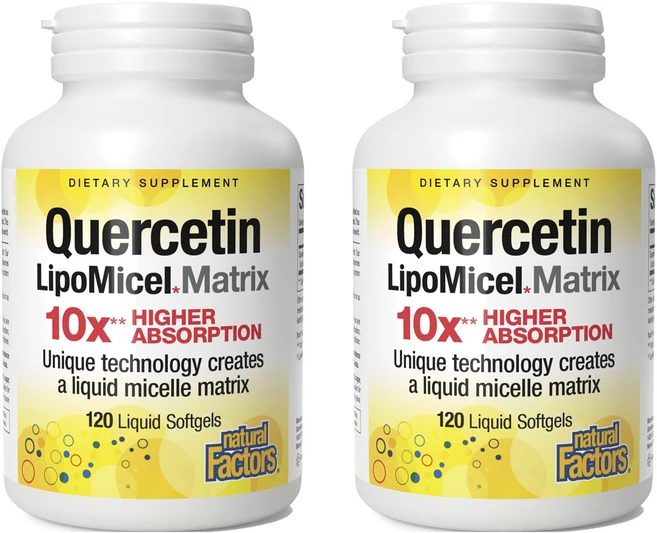 네추럴팩터스 퀘세틴 리포미셀 매트릭스 10x 하이어 앱솔션 리퀴드 소프트젤, 120정, 2개 - 쿠팡
