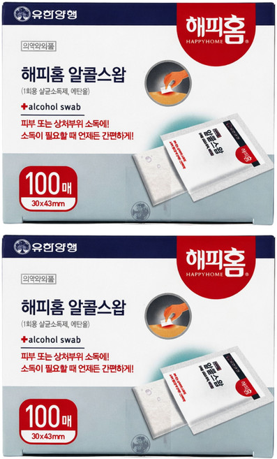 해피홈 알콜 스왑, 100개입, 2개