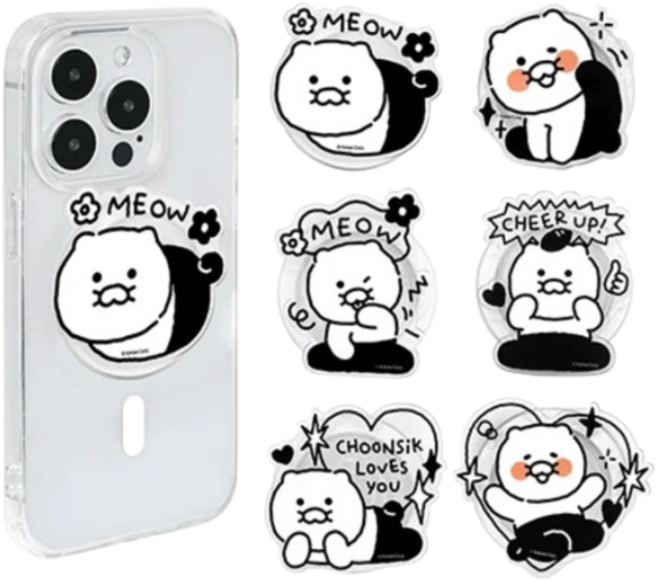 갤럭시A36(A366) 카카오 춘식이 맥세이프 그립 톡거치대 홀더+투명케이스