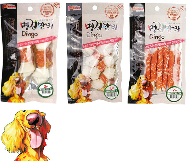 명견만리 연어 딩고껌 2p 5p 7p 강아지간식 강아지껌, 1개, 60g