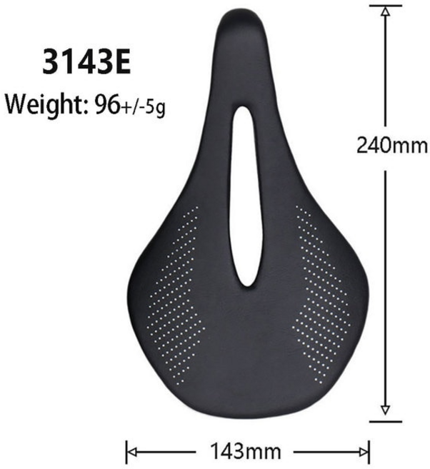 ELITA-원 카본 안장 MTB/로드 바이크 초경량 가죽 쿠션 96g, 143mm-3143E, 1개