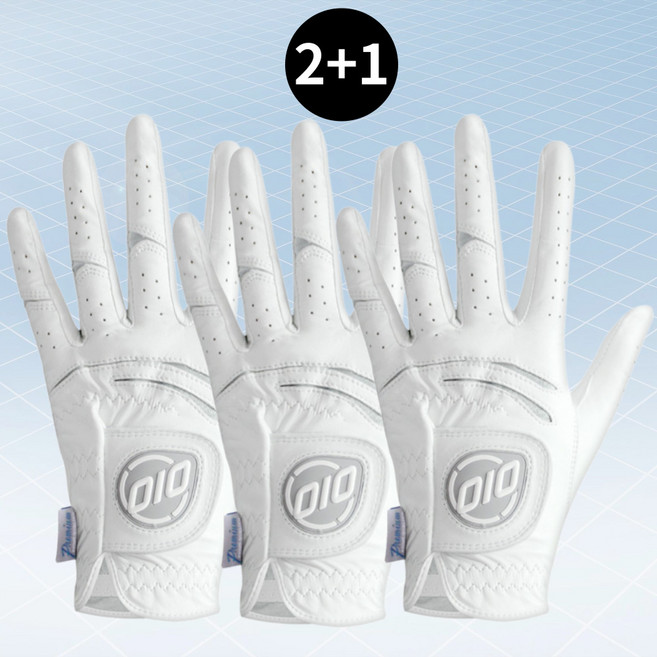 2+1 OIO 오아이오 남성 여성 왼손 오른손 양손 양피 연습용 필드용 골프장갑 3장, 1개