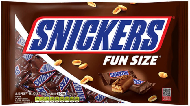 스니커즈 펀사이즈 초코바, 500g, 1개