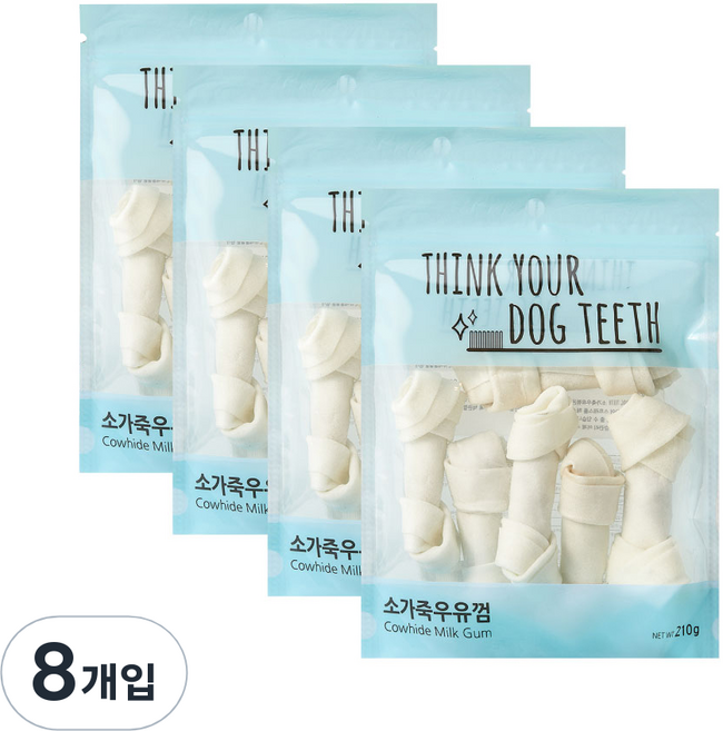 띵크유어도그티 강아지 우유껌 중형 6P, 소가죽, 210g, 8개