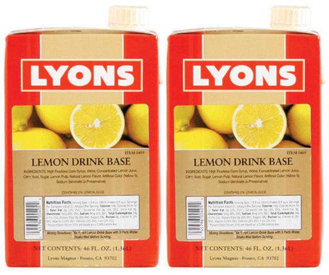 라이온스 레몬 드링크 베이스 1.36L 2개