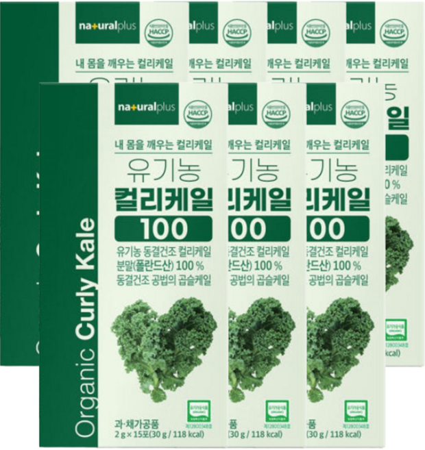 유기농 컬리케일 100 동결건조 곱슬케일 분말 스틱 식약청 HACCP 인증, 7개