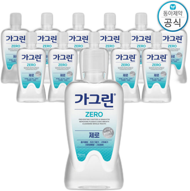 제로 무색소/저자극/충치/, 750ml, 12개