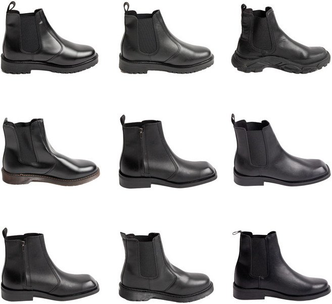 남자 발편한 가죽 키높이 지퍼 스퀘어토 첼시부츠