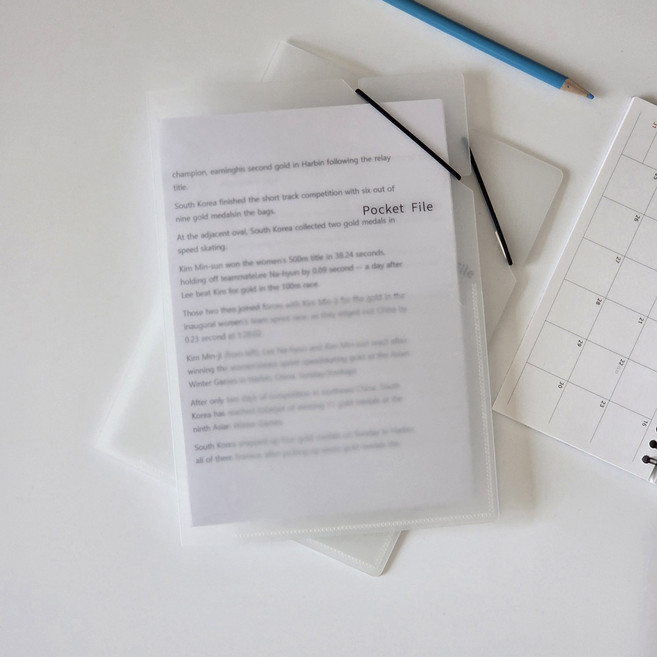 모뉴 A5 투포켓파일 단단한 두꺼운 밴드 초등 L자 화일 서류정리 영수증 티켓 보관함 A4 겸용 휴대용 학교준비물, 1개, 포켓