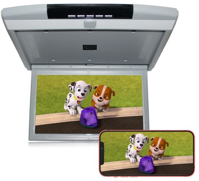 차량용 TV 천장 접이식 차박 캠핑카 튜닝 카라반 티비 휴대폰미러링 한글지원, 12. A 17 MP5+HDMI+미러링 그레이