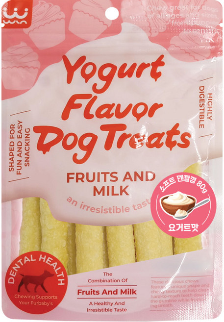 더내추럴 소프트덴탈껌 강아지 덴탈껌, 4개, 80g, 요거트