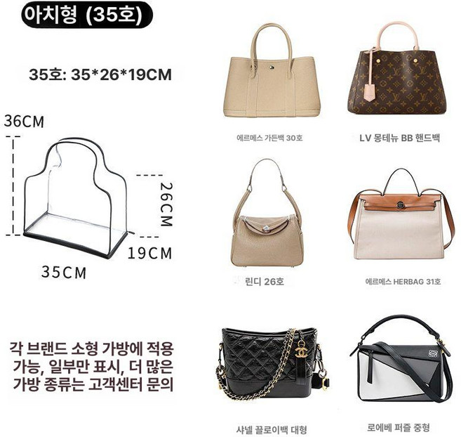 명품가방 먼지 커버 투명 진열 더스트백 수납 방수 구구스중고명품 클러치 방지 여행 미니