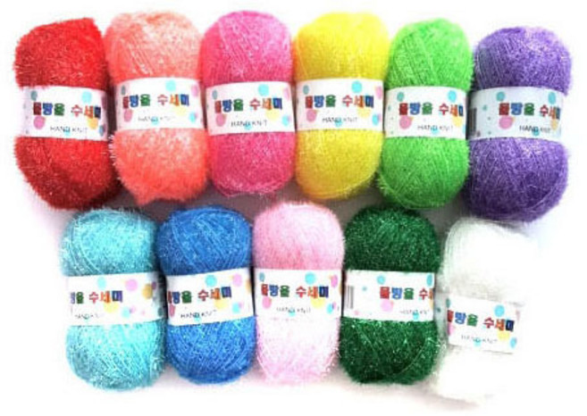 물방울 수세미 (아크릴사 / 수세미 만드는 아크릴실), 노랑