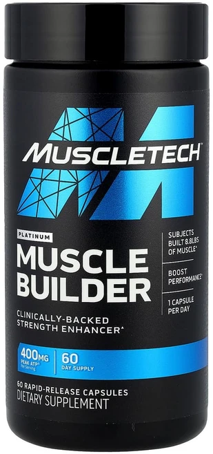 머슬테크 플래티넘 머슬빌더 아데노신 400mg 60 캡슐 속방형 스포츠, 1개, 60정 - 쿠팡