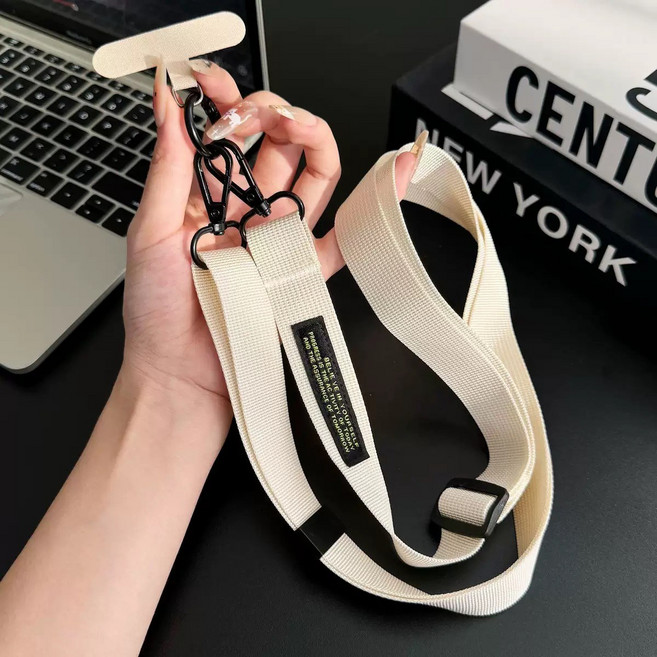 허니코코 데일리 와이드 핸드폰 크로스 스트랩(전 기종 호환 가능), 1개, 화이트