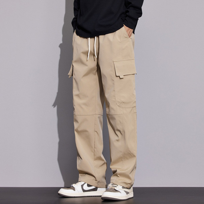 工裝褲 男 (美式 韓系) - 韓系九分褲 闊腿褲 休閒褲 潮流褲