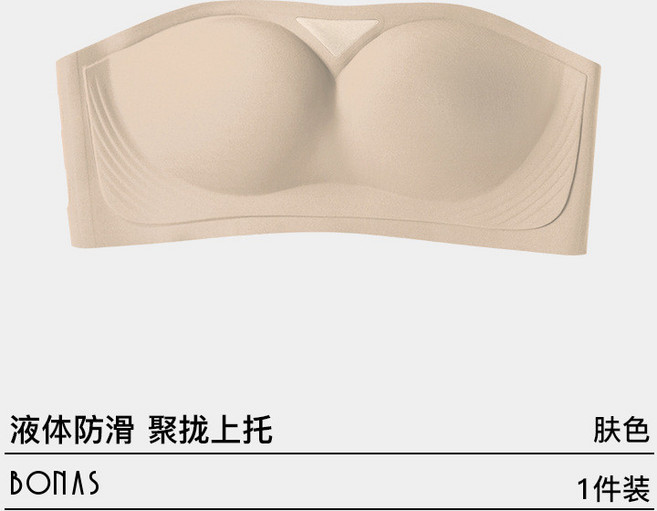 無鋼圈無肩帶抹胸內衣 夏季薄款聚攏收副乳