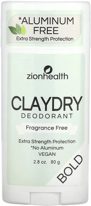 Zion Health 클레이드라이 데오드란트 볼드 향료 무함유 80g(2.8oz), ZionHealth클레이드라이데오드란트볼드향료무함유80, 80g, 1개 - 쿠팡