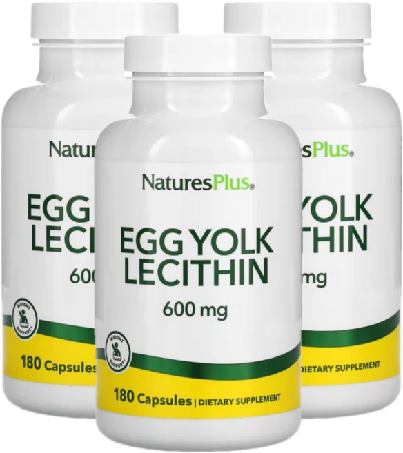 네이쳐스플러스 에그 욜크 난황 레시틴 Egg Yolk 포스파티딜콜린 180캡슐 3세트, 180정 - 쿠팡