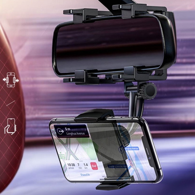 에어그립 백미러 핸드폰 거치대 / 카미러 마운트 홀더, 블랙, 1개
