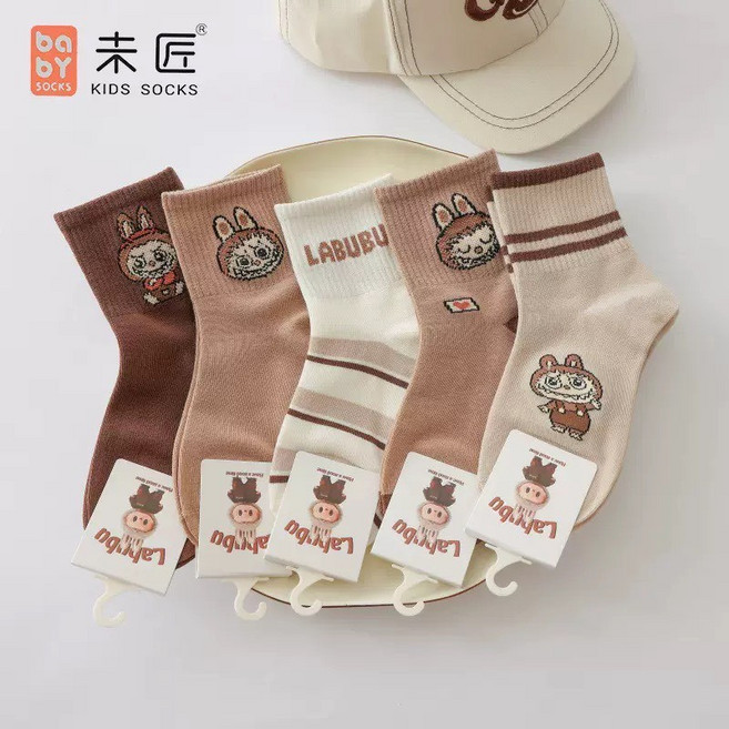 未匠 兒童中筒襪 精梳棉透氣 一組五雙