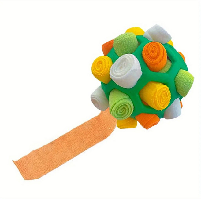 인터랙티브 강아지 간식 숨기기용 스니핑 볼 정신 자극 고무 퍼즐 애완용품, 1개, 1. White Y Orange Green