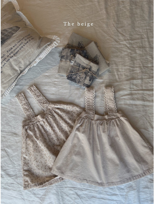 레이스멜빵 스커트