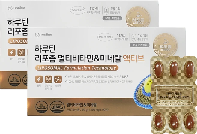 하루틴 리포좀 멀티비타민 & 미네랄 액티브 99g, 30정, 6개 - 쿠팡